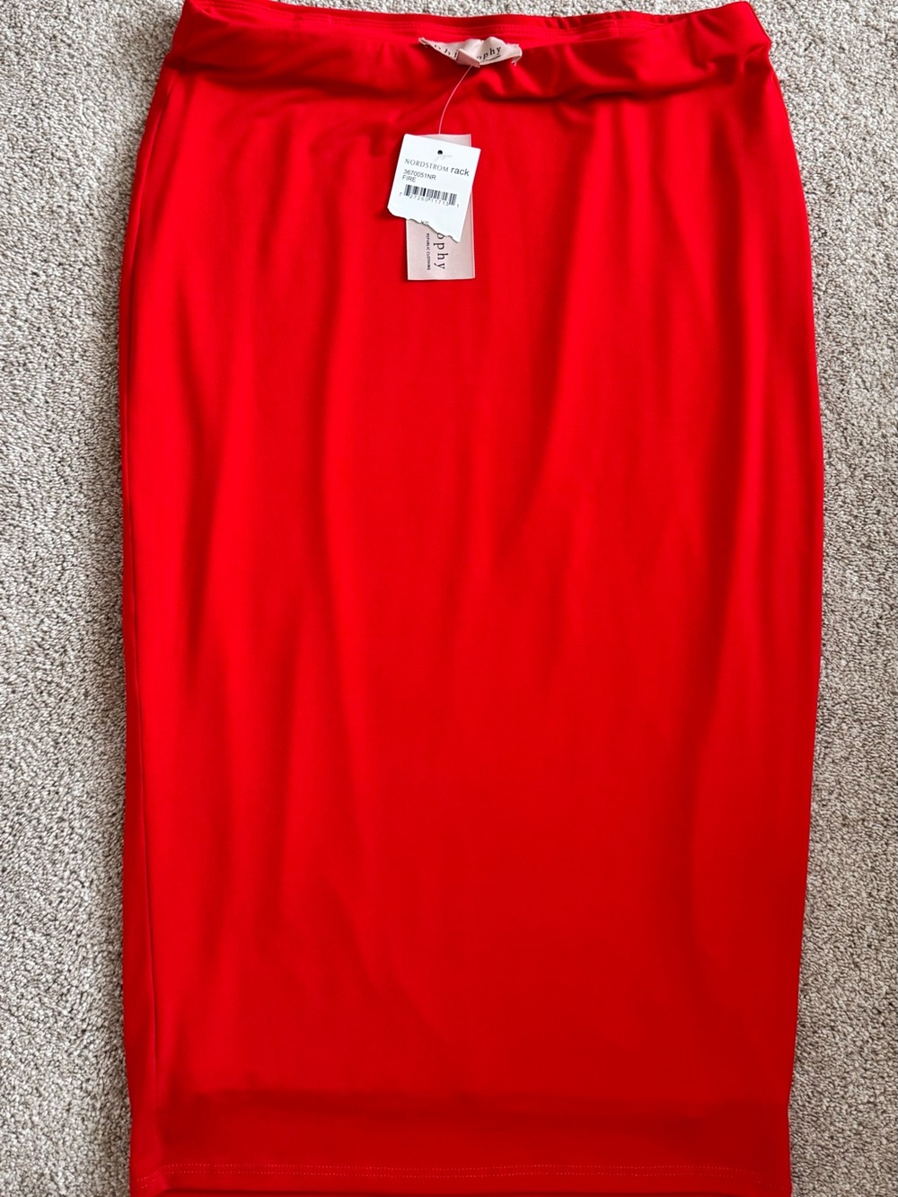 Red Pencil Skirt - Sleek Midi Women's Skirt size XS